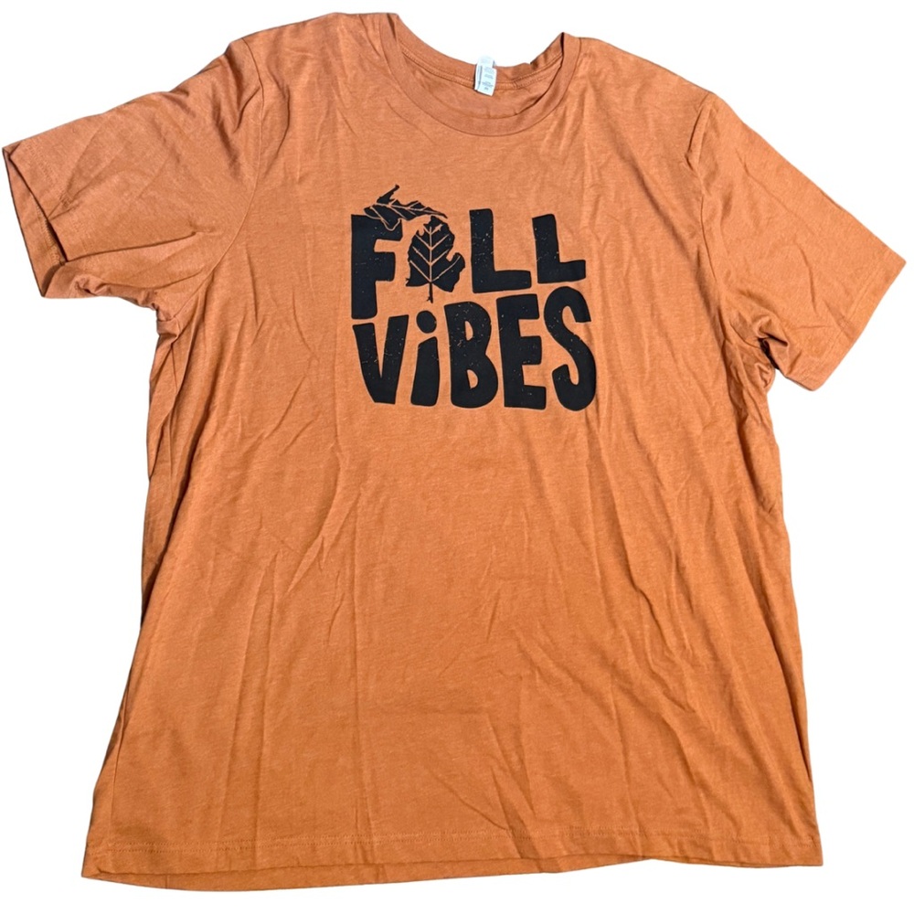 Fall Vibes Michigan Graphic Tee 3XL Bella + Canvas Burnt Orange T-Shirt New